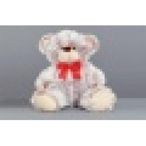 35cm Grey-Brown Bear with Bow