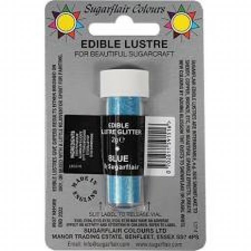 Sugarflair Edible Lustre Glitter - Blue- 2g