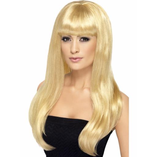 Babelicious Wig Blonde Long Straight with Fringe