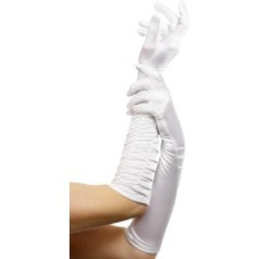 Temptress Gloves White Long 46cm/18 inches