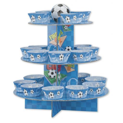 Blue Football Cup Cake Kit - Stand