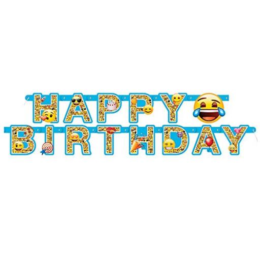 Emoji Happy Birthday Letter Banner 6ft