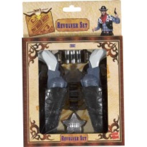 Wild West Gun Set with Holsters Bullets and Badge