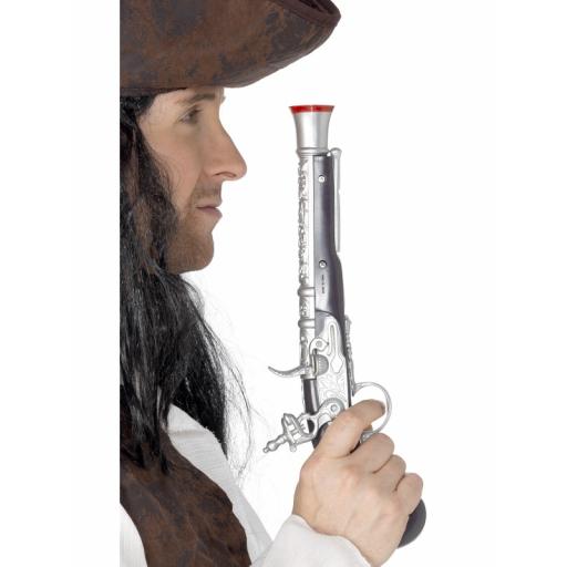 Pirate Pistol, Silver, Silver, 30cm / 12in, Realistic