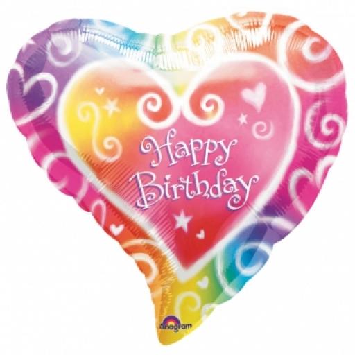 Watercolour Birthday Foil Balloon 18inch