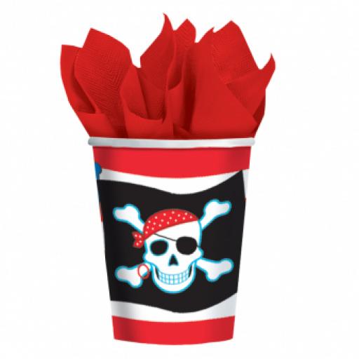 Pirate Party Paper Cups 266ml 8pcs