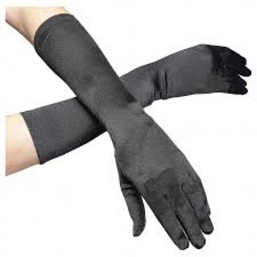Elbow Gloves Monte Carlo Satin Black