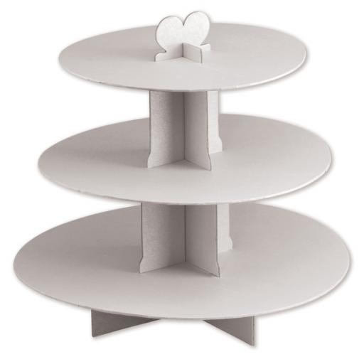 Three Tier Card Stand White