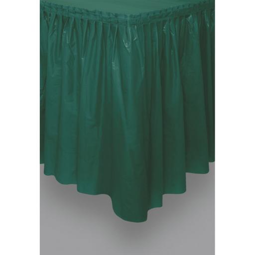 Plastic Forest Green Table Skirt 73cm x 726cm