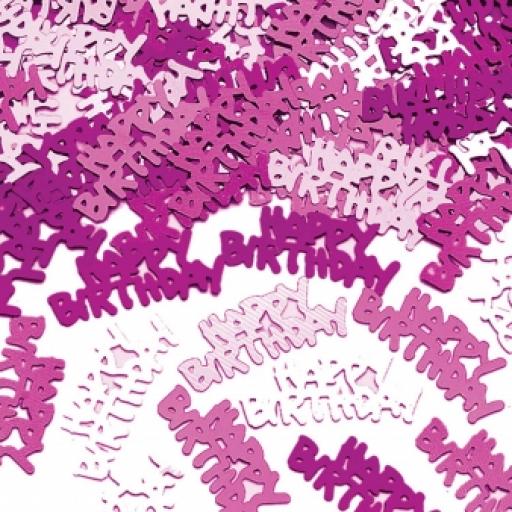 Happy Birthday Pink Shimmer Metallic Confetti 14g