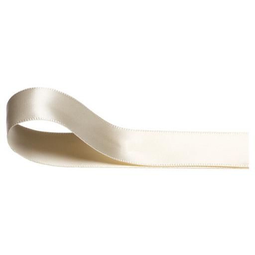Double Sided Satin Ribbon Cream 15mm Wide