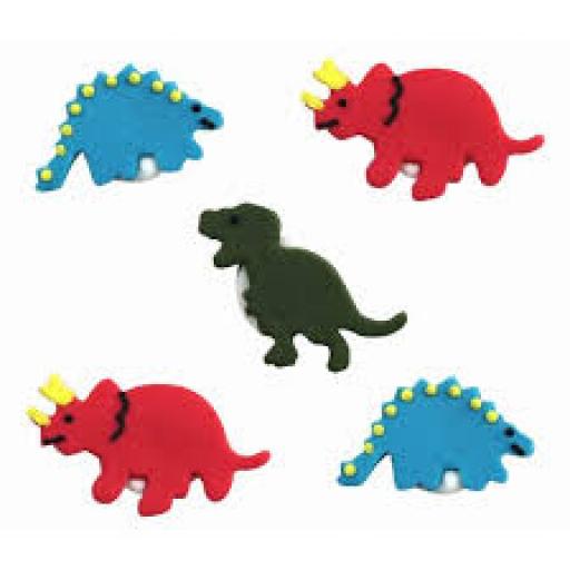 5 Dinosaur Sugarcraft Toppers Assorted