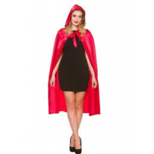 Soft Long Hooded Red Cape 43 inch