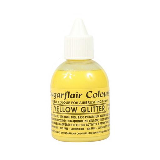 Sugarflair Colours Yellow Glitter - Edible Glitter Airbrush Liquid 60ml