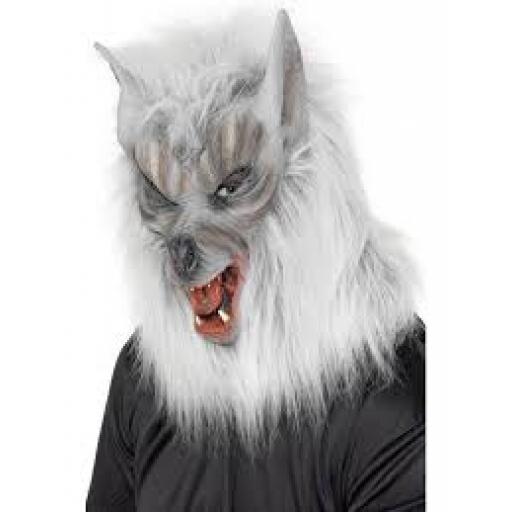 Adults Gray Were Wolf Full Mask Halloween Animal