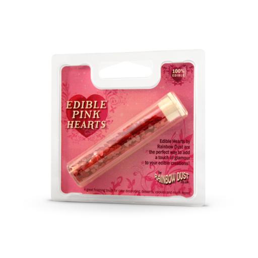 Edible Glitter Shape Pink Hearts-2g