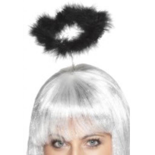 Angels Halo Black Marabou On Headband