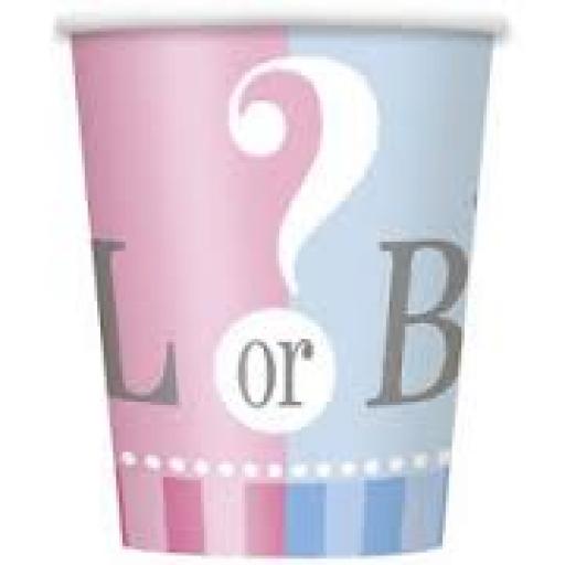 Boy or Girl Paper Cups - 8 Pack