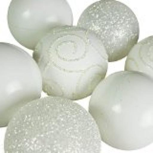 24x60mm White Shatterproof Multi Finish Balls