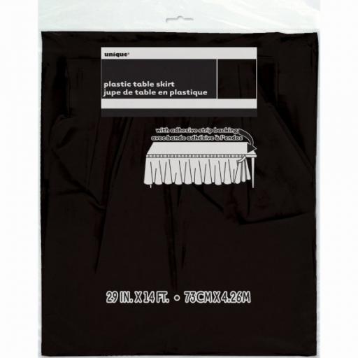 Plastic Tableskirt Black 73cm x 426cm