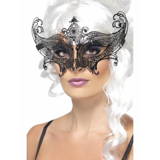 Farfalla Metal Filigree Eyemask, Black