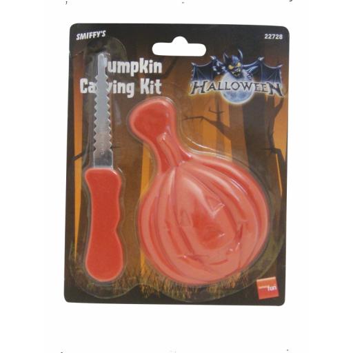 Pumpkin Carving Kit Orange Knife & Dish