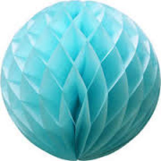 Honeycomb Ball Paper Decoration 8 inch Light Blue