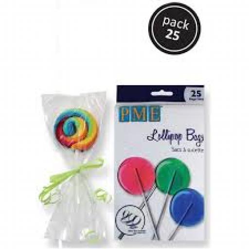 PME Clear Cake Pop Bags 25 with Silver Ties