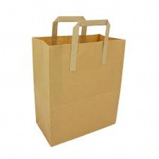 Brown Paper Bag & Handle SM 21.5x17.5x9cm