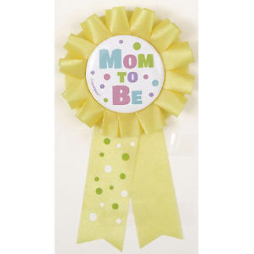Mom To Be Award Ribbon Yellow