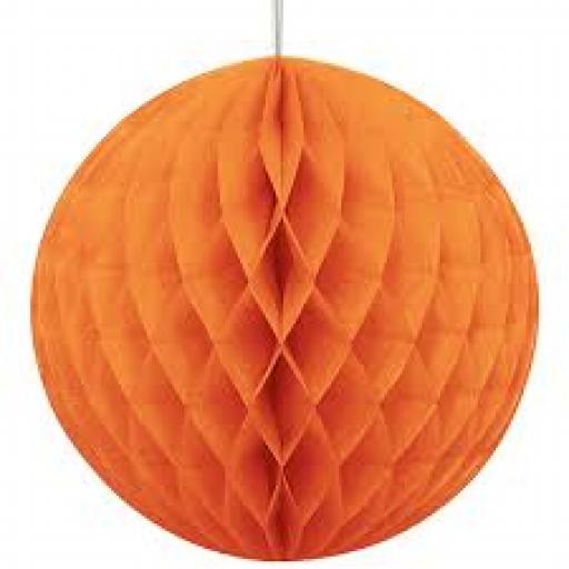 Orange Honeycomb Tissue Ball 8inch