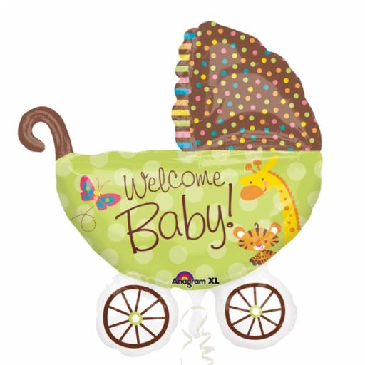 Baby Buggy SuperShape Foil Balloon 28x31 inch
