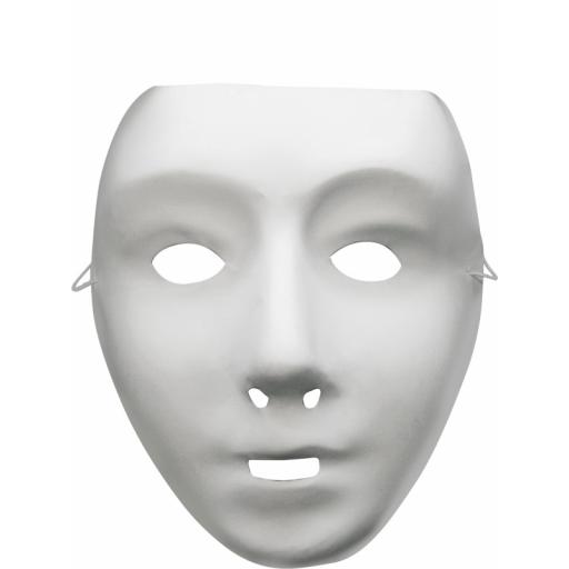 Robot Mask White Plastic On Elastic