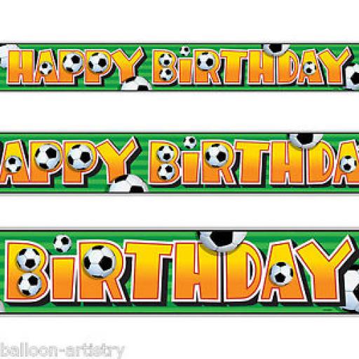 Happy Birthday Football Banner 3.65m long