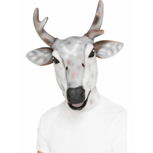 Reindeer Latex Mask with Antlers