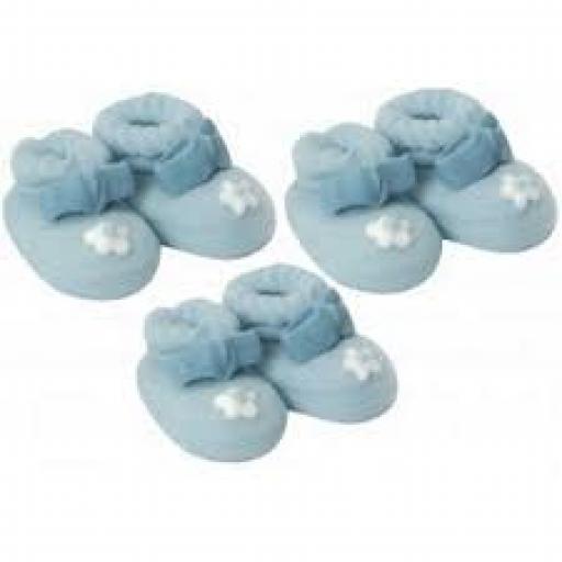 Hand Crafted Sugar Baby Bootees Blue 6ct