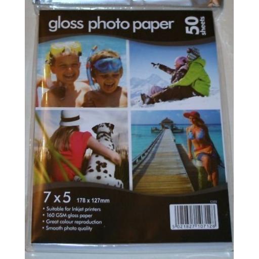 Gloss Photo Paper 50 sheets 7x5 inch