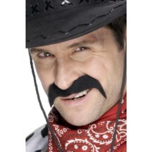 Cowboy Moustache Black Self-Adhesive