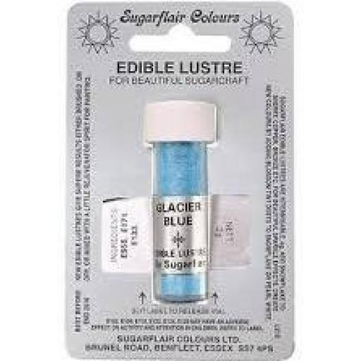 Sugarflair Edible Lustre Glacier Blue Dust 2g