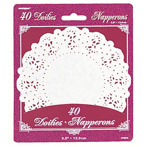 Grease Proof Doilies White Round 5.5"-40/pkg