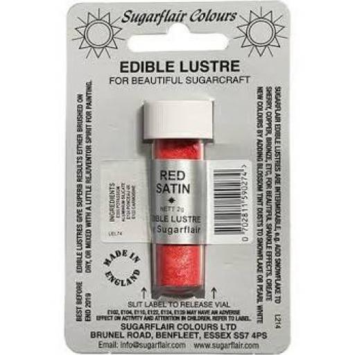 SugarFlair Edible Lustre - Red Satin 2g