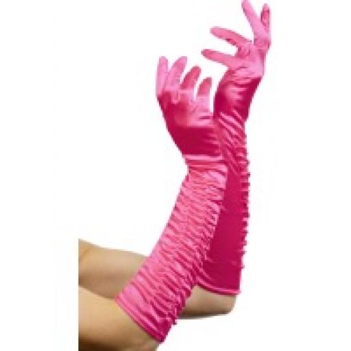 Long Hot Pink Temptress Gloves