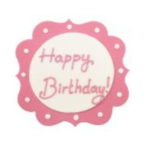 1 Perfectly Pink Happy Birthday Sugarcraft Plaque