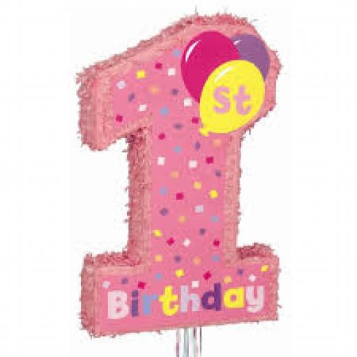 No 1 Pop Out Pinata Pink