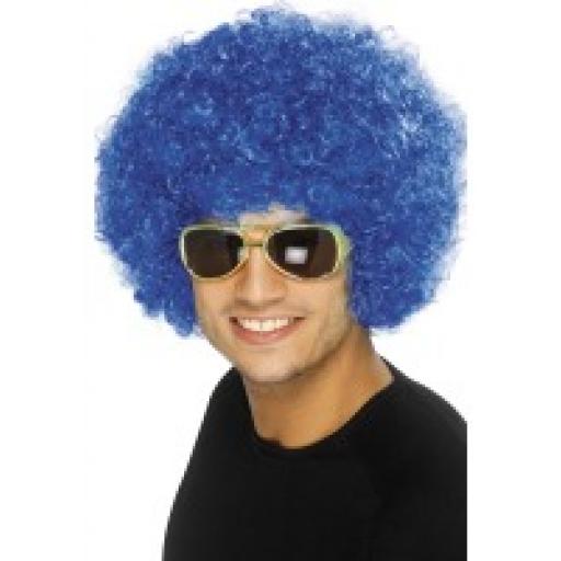 Funky Afro / Crazy Clown Wig Blue