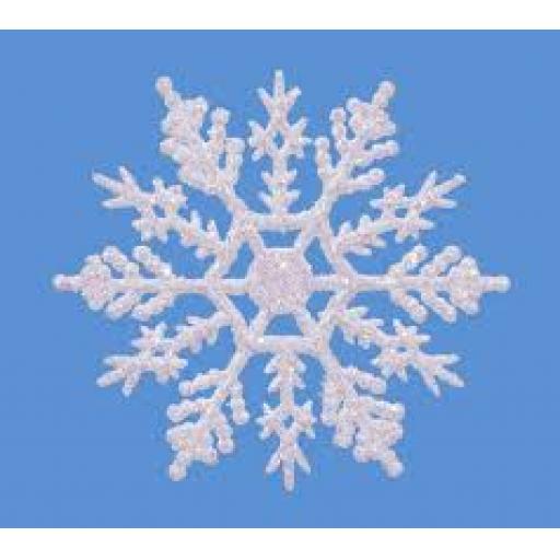 10pc White Glitter Snowflakes