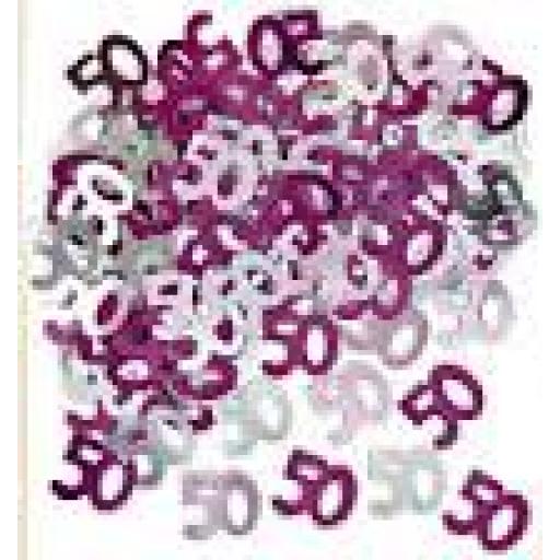 50th Birthday/Anniversary Confetti Pink Lilac Silv