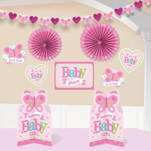 Welcome Baby Girl Baby Shower Room Decoration Kit