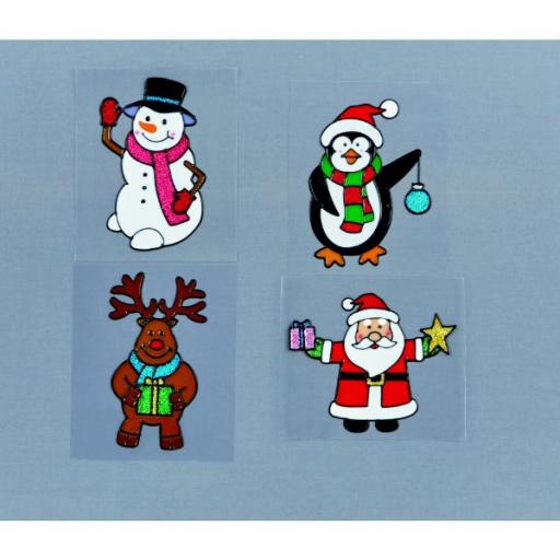 Christmas Window Sticker Assorted Character 15cm