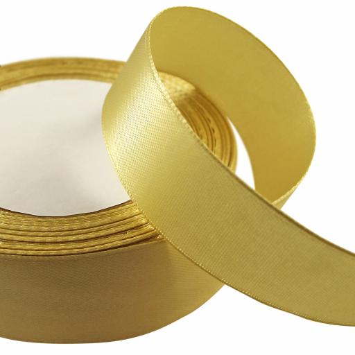 25mm Wooven Edge Satin Gold Ribbon